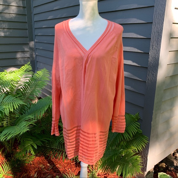✨3 for $30✨Peach Cardigan w/ Sheer Detailing NWOT - Picture 2 of 4